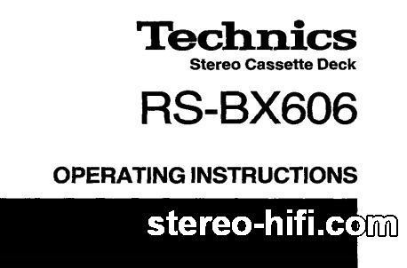 Więcej informacji o „Technics RS-BX606”
