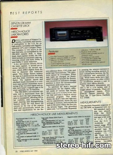 Więcej informacji o „Denon dr-m44 Stereo Review(usa) 7-1984”