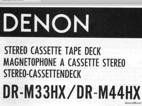 Więcej informacji o „Denon DR-M44HX”