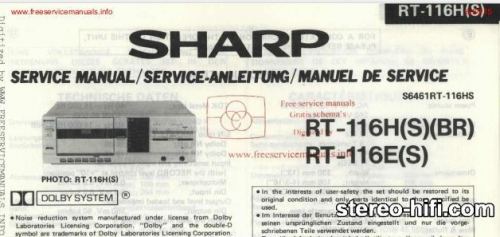 Więcej informacji o „Sharp RT-116E, RT-116H”