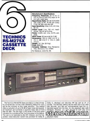 Więcej informacji o „Technics RS-M275x test Audio(usa) 3-1983”