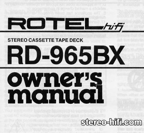 Więcej informacji o „Rotel RD-965BX”