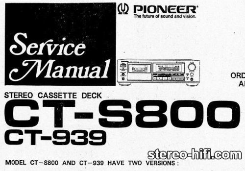 Więcej informacji o „Pioneer CT-939, CT-S800”