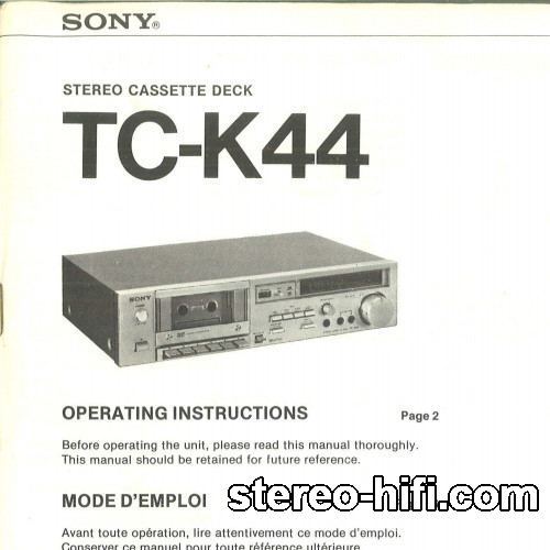 Więcej informacji o „Sony TC-K44”
