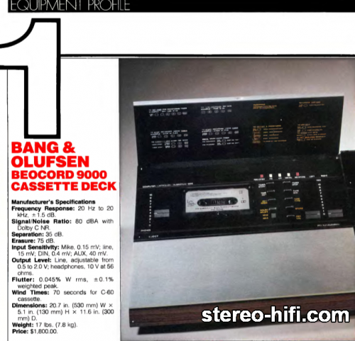 Więcej informacji o „Bang & Olufsen 9000 Beocord test Audio(usa) 7-1982”
