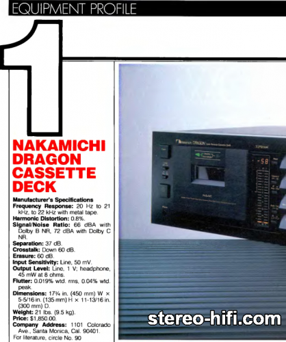 Więcej informacji o „Nakamichi Dragon test Audio(usa) 5-1983”