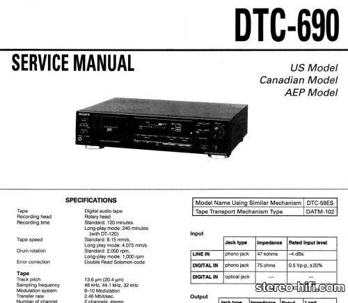 Więcej informacji o „Sony DTC-690”