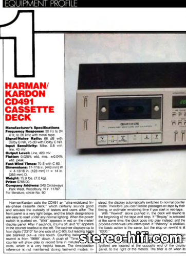 Więcej informacji o „Harman-Kardon CD491 test Audio(usa) 3-1984”