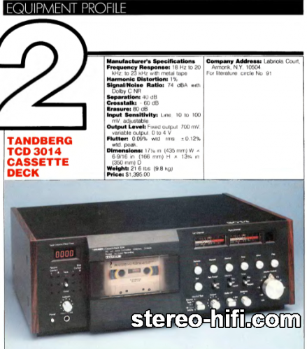 Więcej informacji o „Tandberg TCD-3014 test Audio(usa) 9-1984”