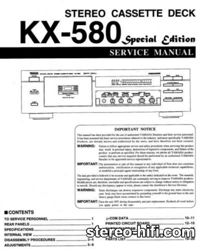 Więcej informacji o „Yamaha KX-580”