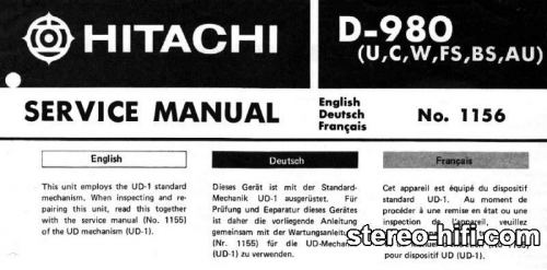 Więcej informacji o „Hitachi D-980”