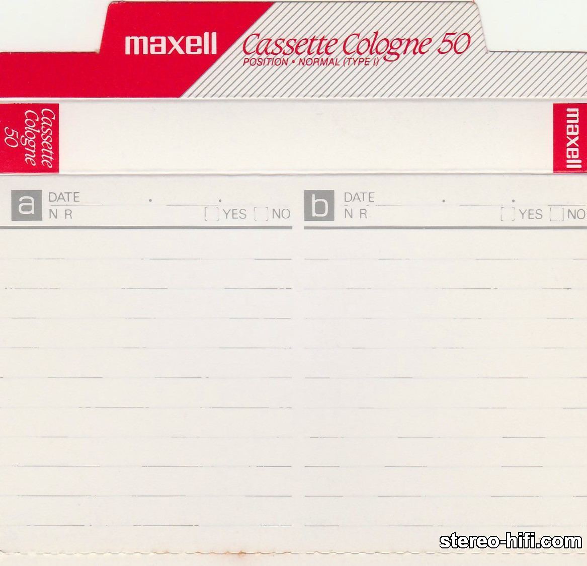 Maxell Cassette Cologne C50 - 1988