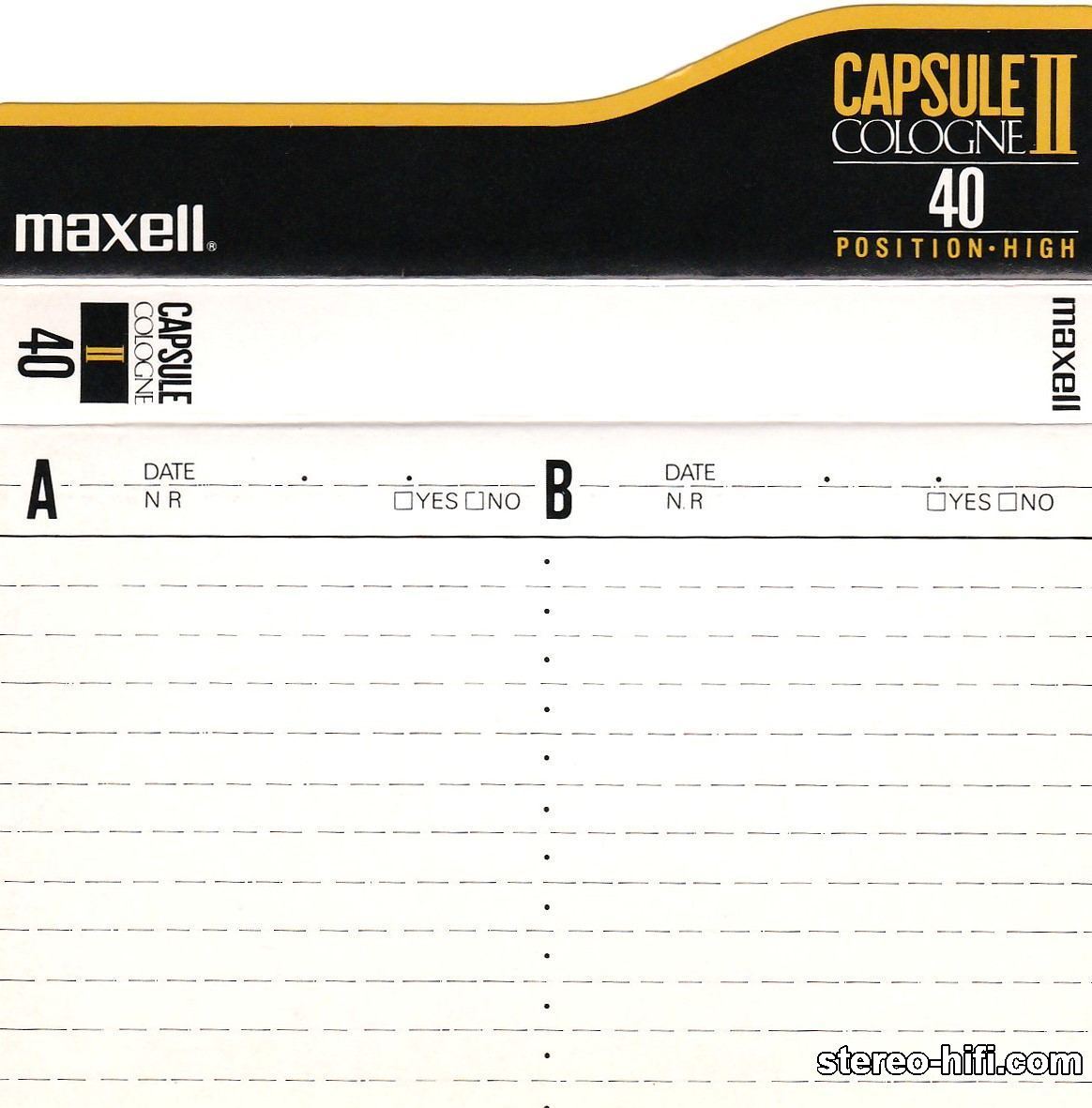 Maxell Capsule Cologne II C40 1990 JP