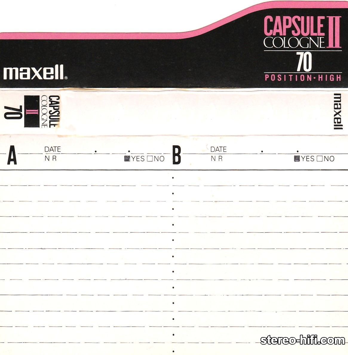 Maxell Capsule Cologne II C70 1990 JP
