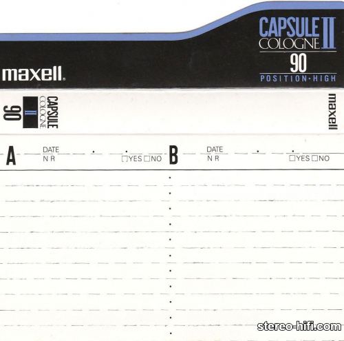 Więcej informacji o „Maxell Capsule Cologne II  C90 1990 JP”