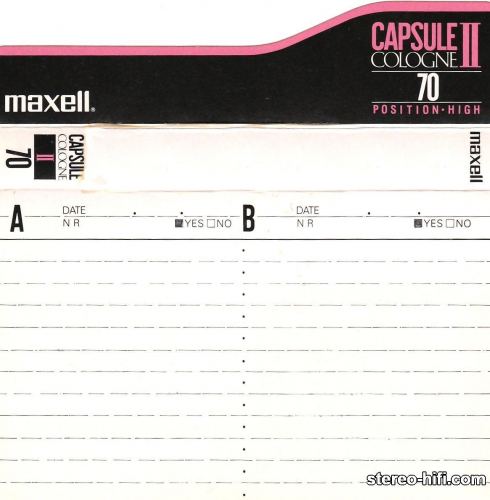 Więcej informacji o „Maxell Capsule Cologne II C70 1990 JP”