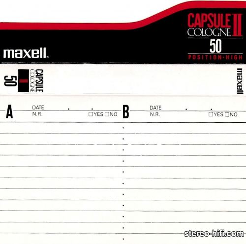 Więcej informacji o „Maxell Capsule Cologne II C50 1990 JP”