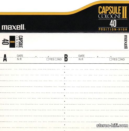 Więcej informacji o „Maxell Capsule Cologne II C40 1990 JP”