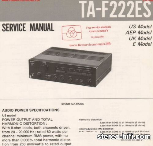 Więcej informacji o „Sony TA-F222ES”