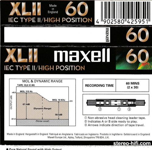 Więcej informacji o „Maxell XLII C60 1996-2000 EU”