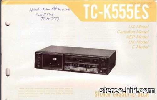 Więcej informacji o „Sony TC-K555ES”