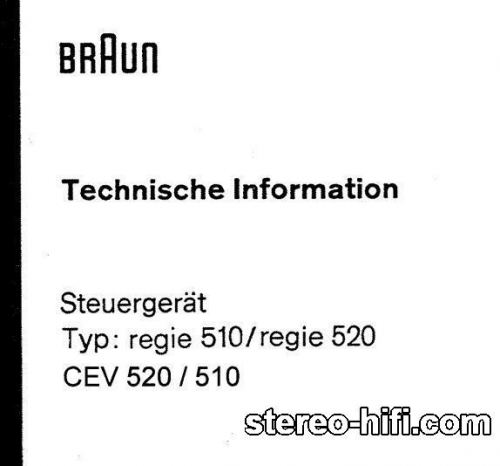 Więcej informacji o „Braun Regie 510, 520, CEV 510, CEV 520”