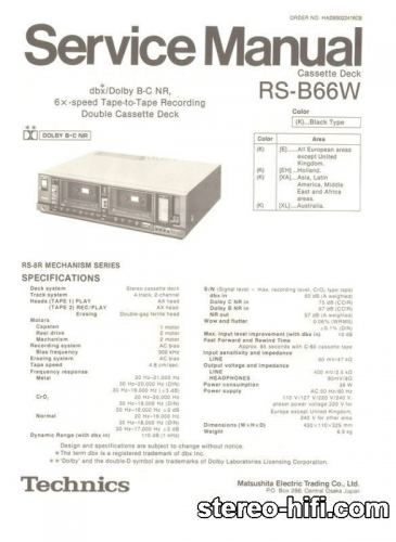 Więcej informacji o „Technics RS-B66W”