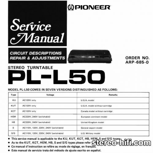 Więcej informacji o „Pioneer PL-L50”