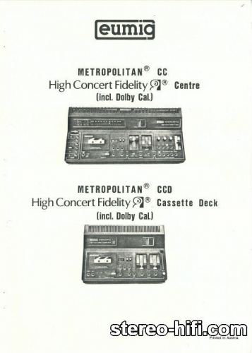 Więcej informacji o „Eumig Metropolitan CD / CCD”