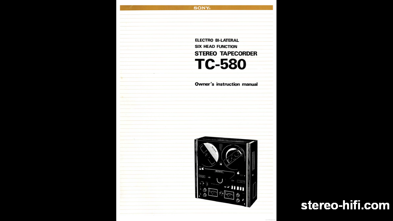 Sony TC-580 - owner's manuals - stereo-hifi - forum audio
