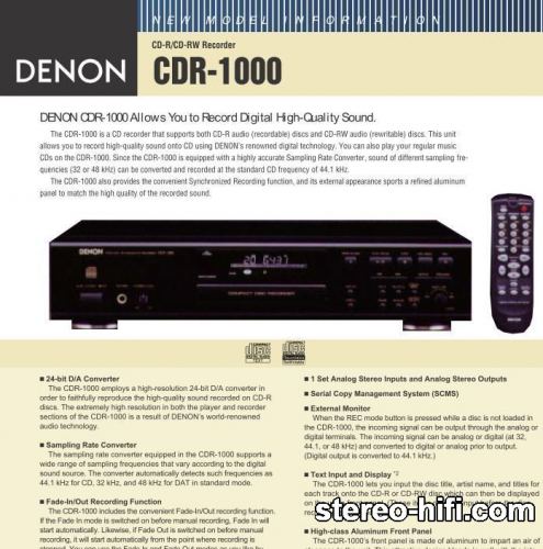 Więcej informacji o „Denon CDR-1000”