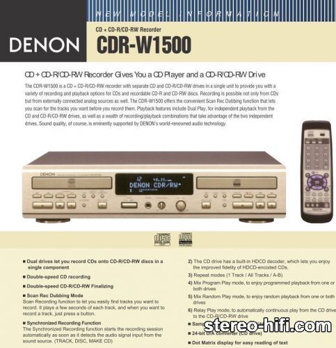 Więcej informacji o „Denon CDR-W1500”