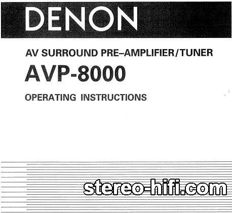 Więcej informacji o „Denon AVP-8000”