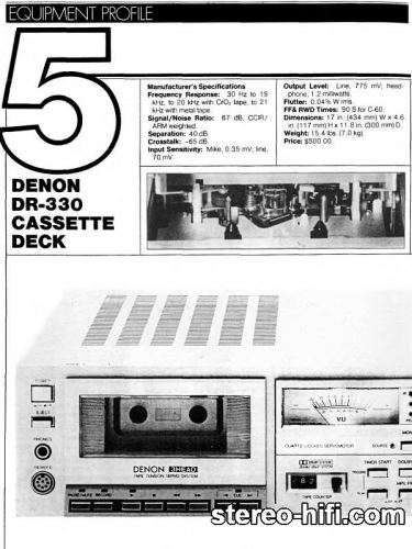Więcej informacji o „Denon DR-330 test Audio(usa) 3-1982”
