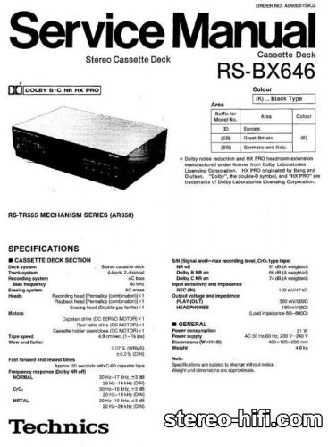 Mai multe informații despre "Technics RS-BX646"