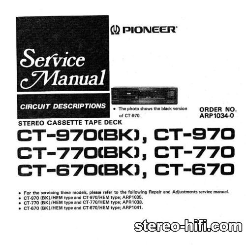 Więcej informacji o „Pioneer CT-970, CT-770, CT-670”