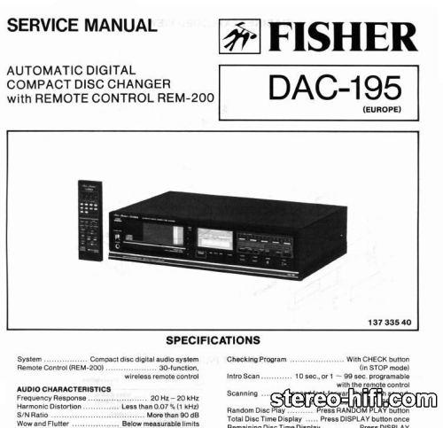 Więcej informacji o „Fisher DAC-195”