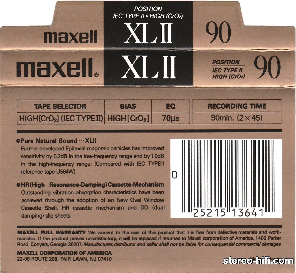 Maxell XLII C90 1992 USA