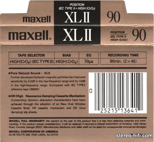Więcej informacji o „Maxell XLII C90 1992 USA”