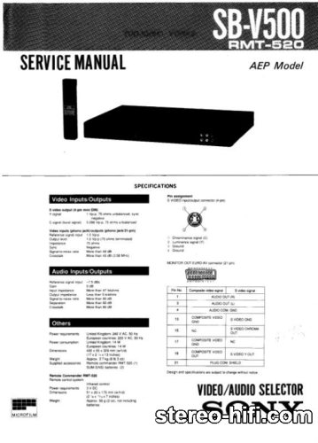 Więcej informacji o „SONY SBV500”