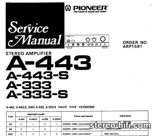 Więcej informacji o „Pioneer A-333 A-443”