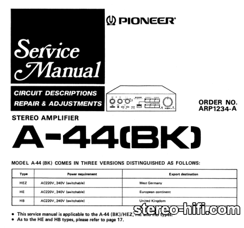 Więcej informacji o „Pioneer A-44”