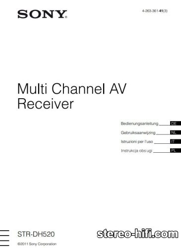 Więcej informacji o „Sony STR-DH 520 7.1 AV-Receiver Owners Manual”