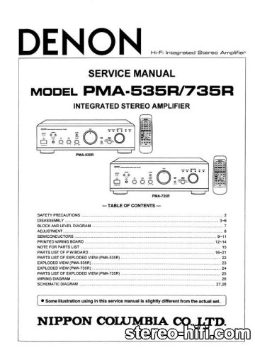 Więcej informacji o „DENON PMA-535R & PMA-735R Service Manual”